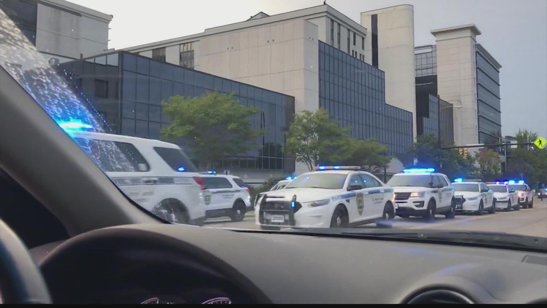 A prayer vigil and law enforcement escort honored the life of fallen officer Sgt. Nick Risner.