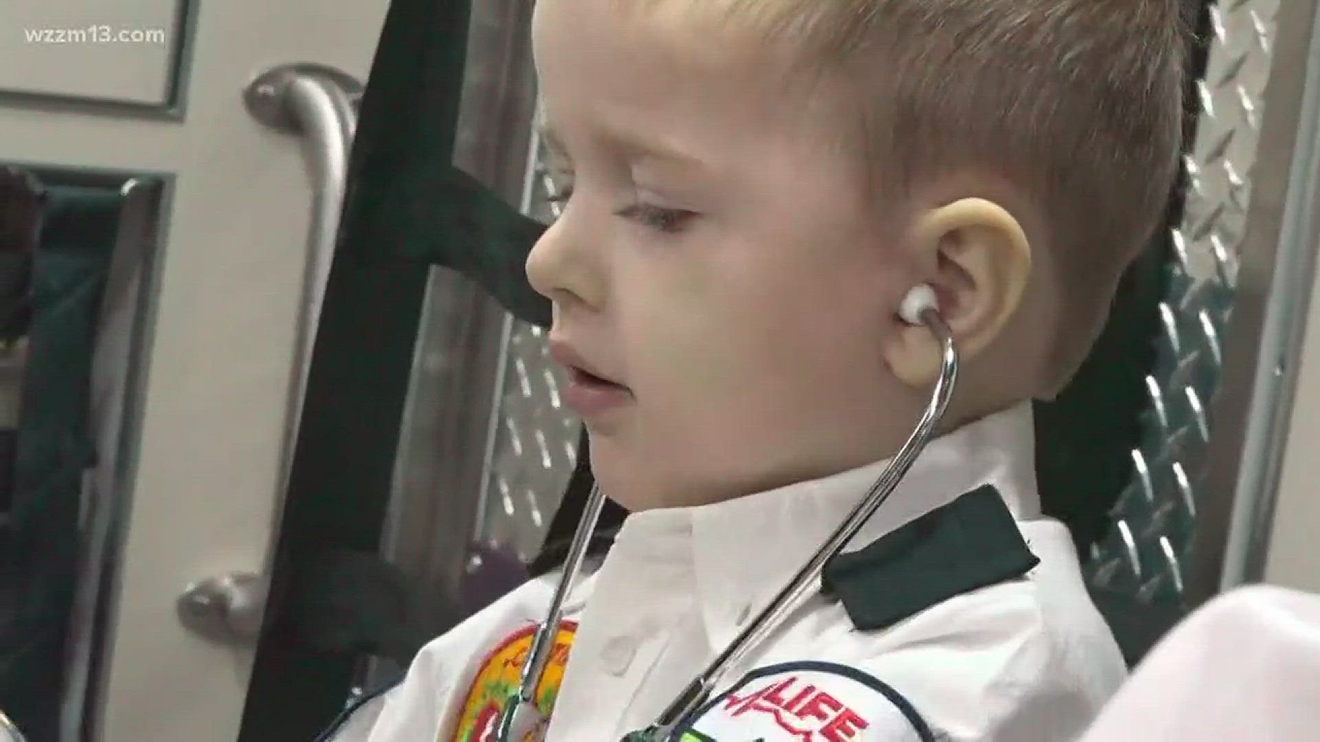 A four-year-old launched his career as an EMT.