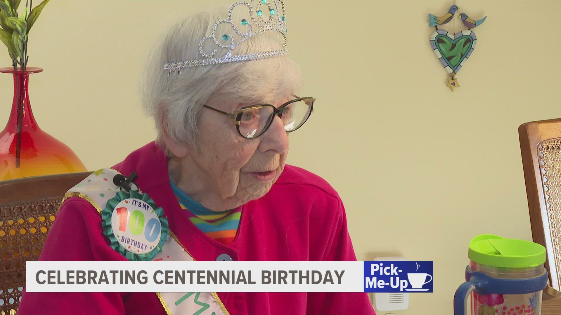 A very special “happy birthday” to Phyllis in Grand Rapids this morning! On Wednesday, Oct. 16, she turns 100 years old but says she does not feel her age.